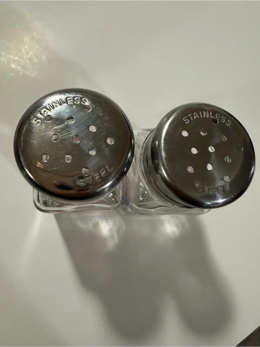 Decorative Pink Floral Glass Salt and Pepper Shakers with Silver Tops